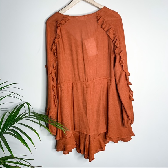 NWT &MERCI RUST RUFFLE ROMPER - Picture 8 of 11